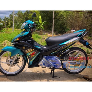 Tem rời exciter 2011-2015 spark z candy xanh đen chỉ vàng