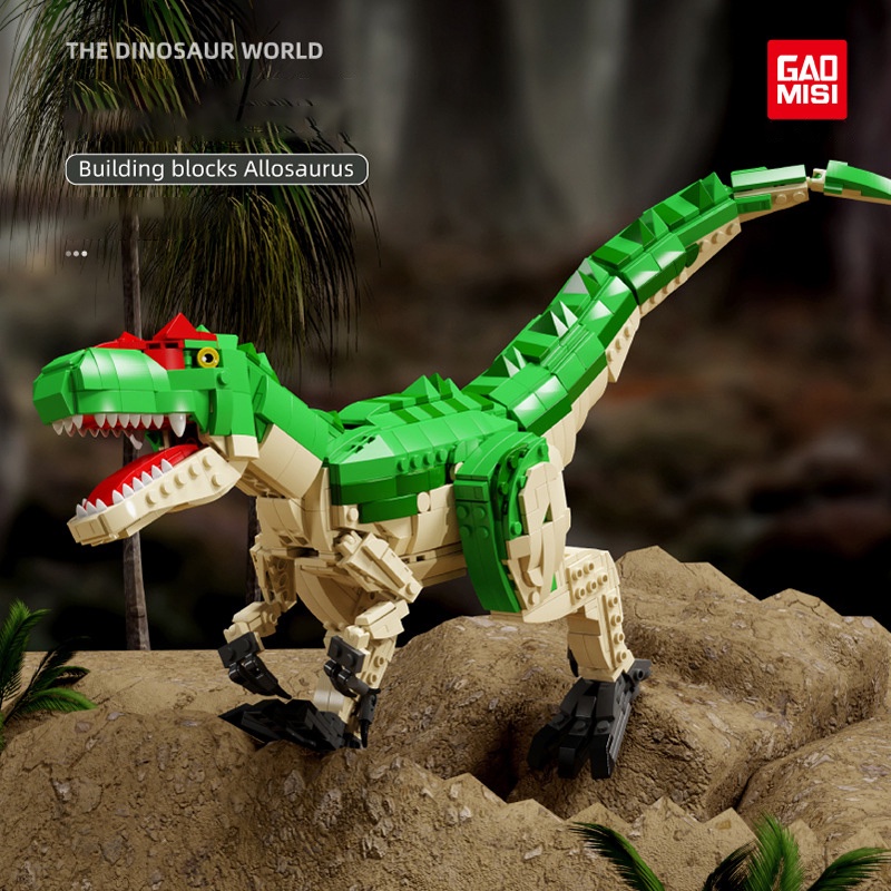 Đồ chơi Lắp ráp Khủng Long Allosaurus, Gaomisi T2021 Dinosaurus, Xếp hình thông minh, Mô hình khủng long