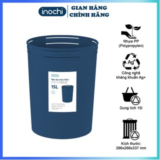 Thùng Rác,thông minh mini Nhựa Tròn Inochi 15 Lít Màu Rất Đẹp Làm Sọt Rác Văn Phòng, Khách Sạn, Đựng Rác Gia Đình SR15L