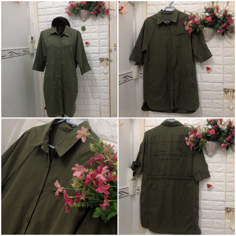 Đầm sơ mi xô linen dưới 65 kg