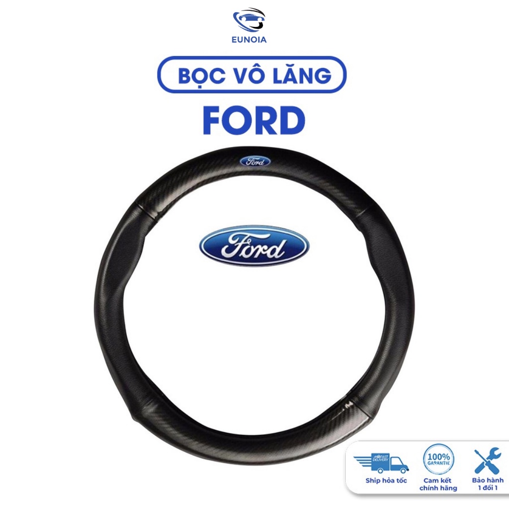 Bọc vô lăng Ford Ecosport, Escape, Everest, Ranger, Focus, Transit, Fiesta, Trùm vô lăng cacbon bảo vệ vô lăng