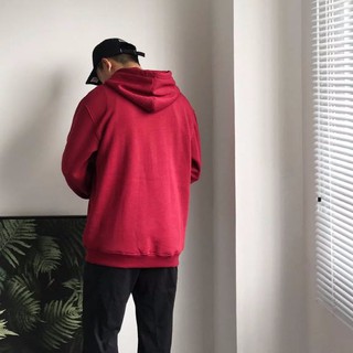 Áo khoác Hoodie Basic trơn - ĐỎ ĐÔ - Unisex