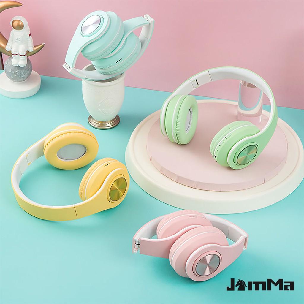 High-end bluetooth headset, lovely macaron color glowing wireless headset, universal for Android and Apple