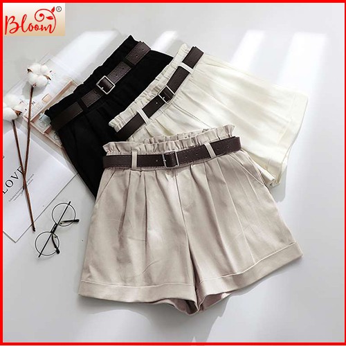 Quần short kaki nữ lưng cao Quần short nữ chất kaki dày dăn (Không dây nịt) BLOOMFASHION Tặng quà ngẫu nhiên QS01 | BigBuy360 - bigbuy360.vn