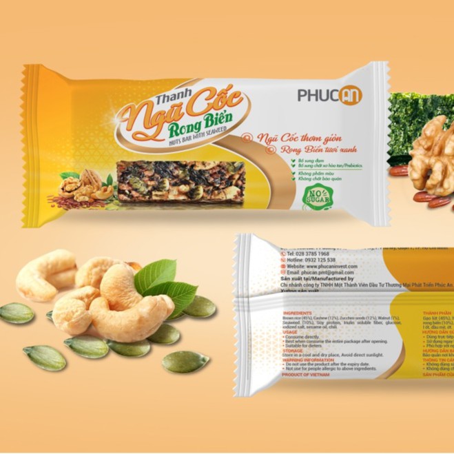 Thanh ngũ cốc chà bông hỗ trợ ăn kiêng giảm cân hiệu quả an toàn với hộp 100g (5 gói x 20) tập gym thể thao giảm cân