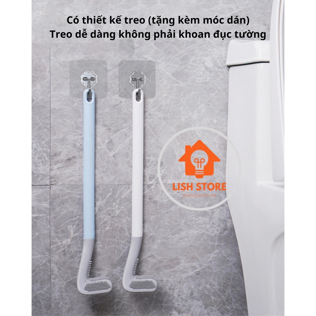 Cọ Bồn Cầu Silicon Chổi Cọ Toilet Chữ L Mẫu Mới Nhất (Tặng Kèm Móc Dán Tường) . LISH Store