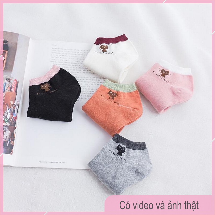 Sét 10 Đôi Tất Mèo Miu Miu Nữ Dễ Thương T03-THESHE