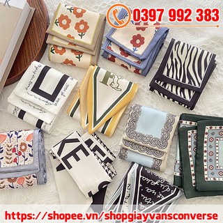 Khăn Turban Lụa Thắt Nơ Buộc Tóc Quàng Cổ , Khăn Buộc Túi Xách Lụa Dáng Dài 100x8 cm Kiểu Pháp