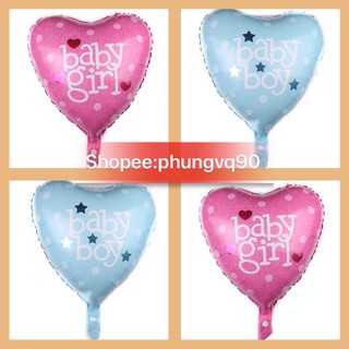 Bóng tim Baby boy -baby girl Trang trí sinh Nhật , phụ kiện bóng sinh nhật