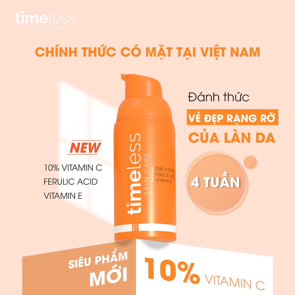 Tinh chất Timeless Skin Care 10% Vitamin C Ferulic Acid Vitamin E Serum 30ml (Tinh Tế Beauty)