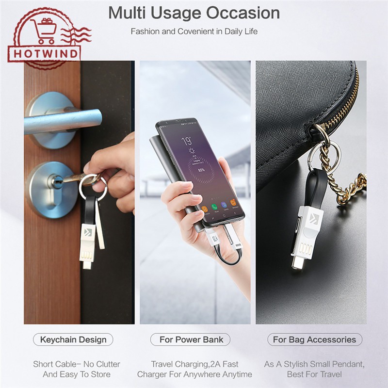 Cáp sạc USB Type C thiết kế 3 trong 1 tiện dụng