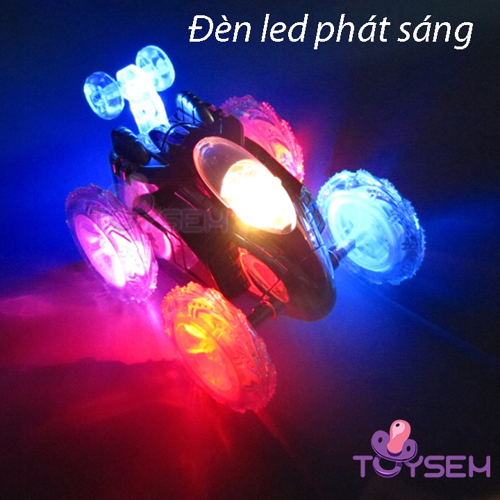 Đồ chơi xe dasher xoay 360 độ Toysem có đèn led điều khiển từ xa 4 kênh - Quà tặng sinh nhật cho bé