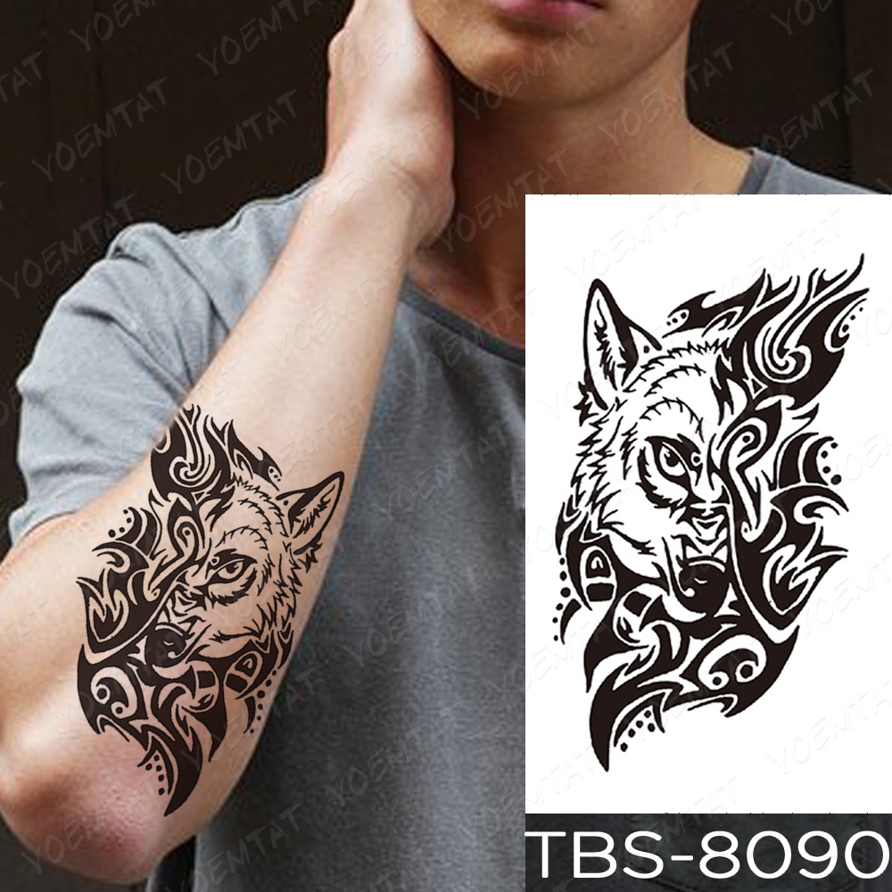 Hình Xăm Dán Tạm Thời Hình Rồng Bọ Cạp Chó Sói Đôi Cánh Chim Cú Nghệ Thuật Chống Thấm Nước Cho Nam