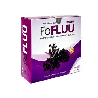 Viên sủi trái cây Elderberry FoFluu - Hộp 20 viên sủi