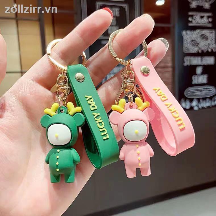 🌈Amour✨ Phim hoạt hình cặp đôi móc khóa nữ dễ thương Hàn Quốc phiên bản của Net Red Keychain nam mặt dây chuyền nhỏ Keyring quà tặng