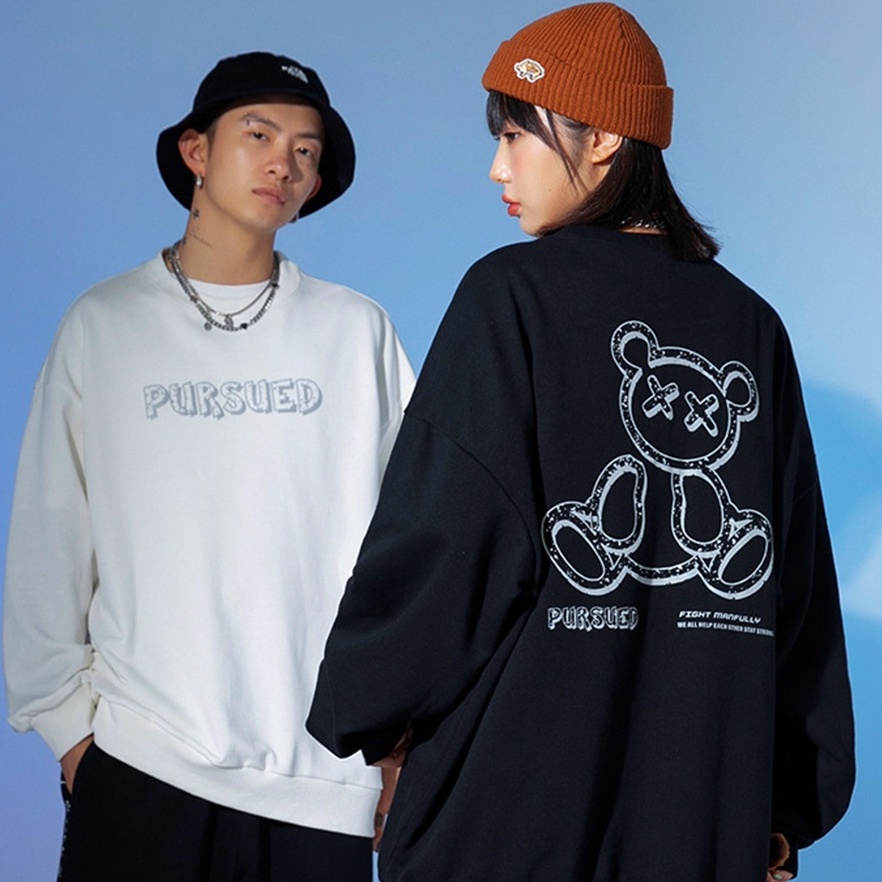 Áo Đôi Sweater HALEY mã HD300 nam nữ Gấu PURSUED phong cách Hàn Quốc unisex Chất đẹp nỉ bồng cao cấp