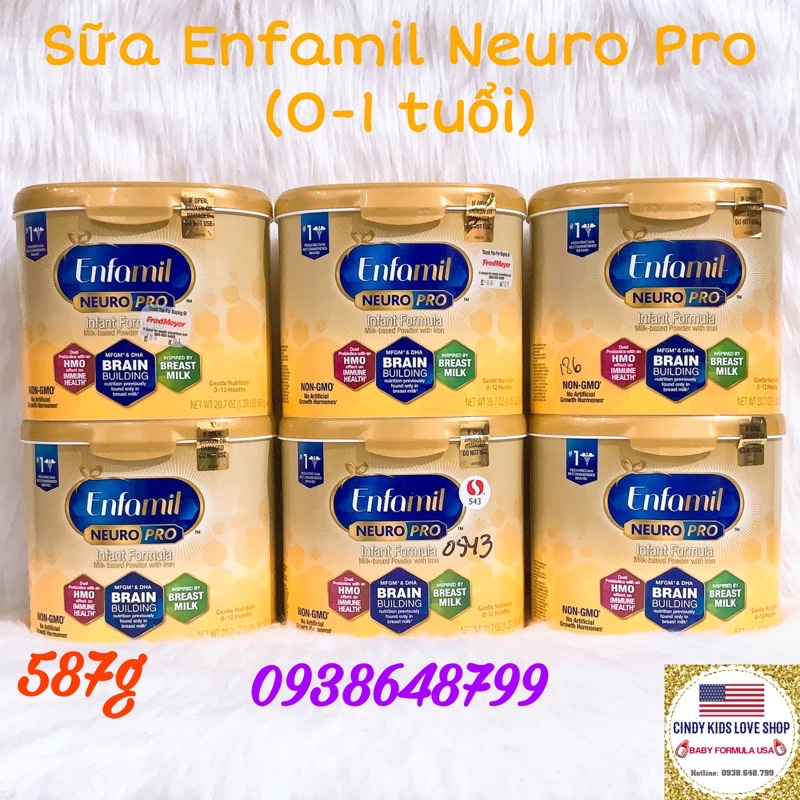 [SALE MẠNH] Date 5/2022-Sữa Enfamil Neuro Pro 587g (0-12 tháng) có bill mỹ