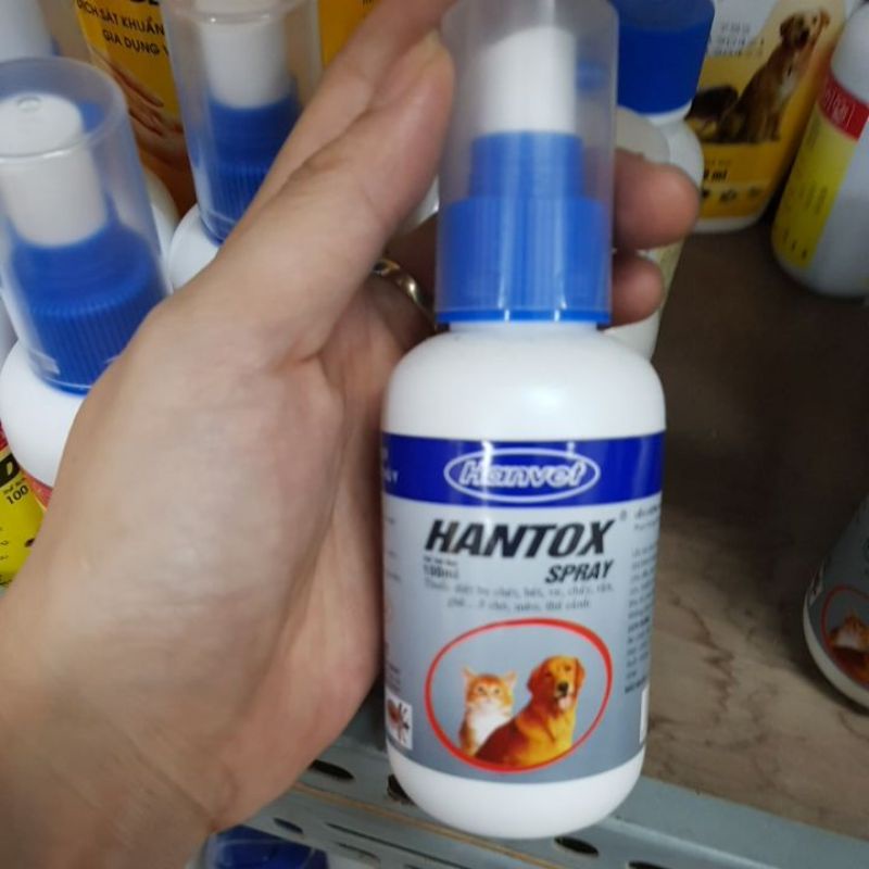 hantox spray 100ml diệt sạch ve rận chó mèo