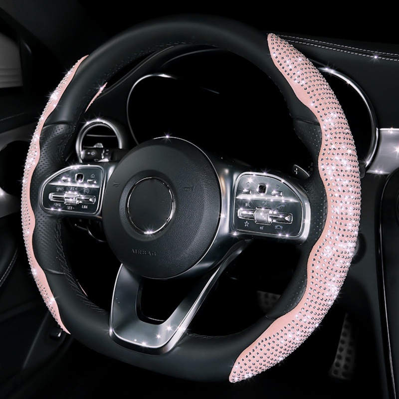 Vỏ Bọc Vô Lăng Xe Hơi 38cm Màu Đỏ Sang Trọng Cho Nữ