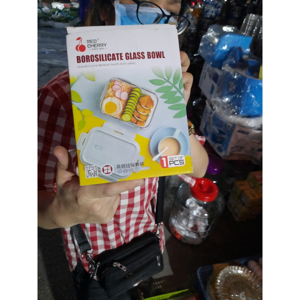 1 cái hộp thủy tinh đựng thực phẩm, thức ăn borosilicate glass bowl 680 ml