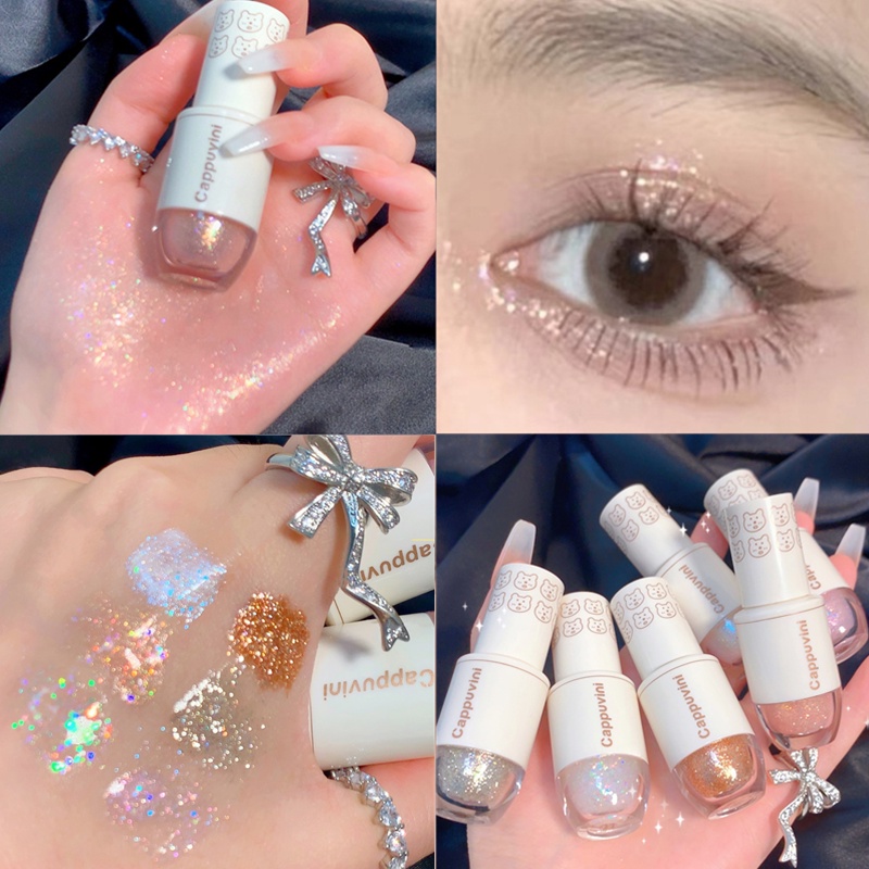 [Hàng Mới Về]Phấn kẻ mắt dạng lỏng Cappuvini dạng lỏng lấp lánh lâu trôi