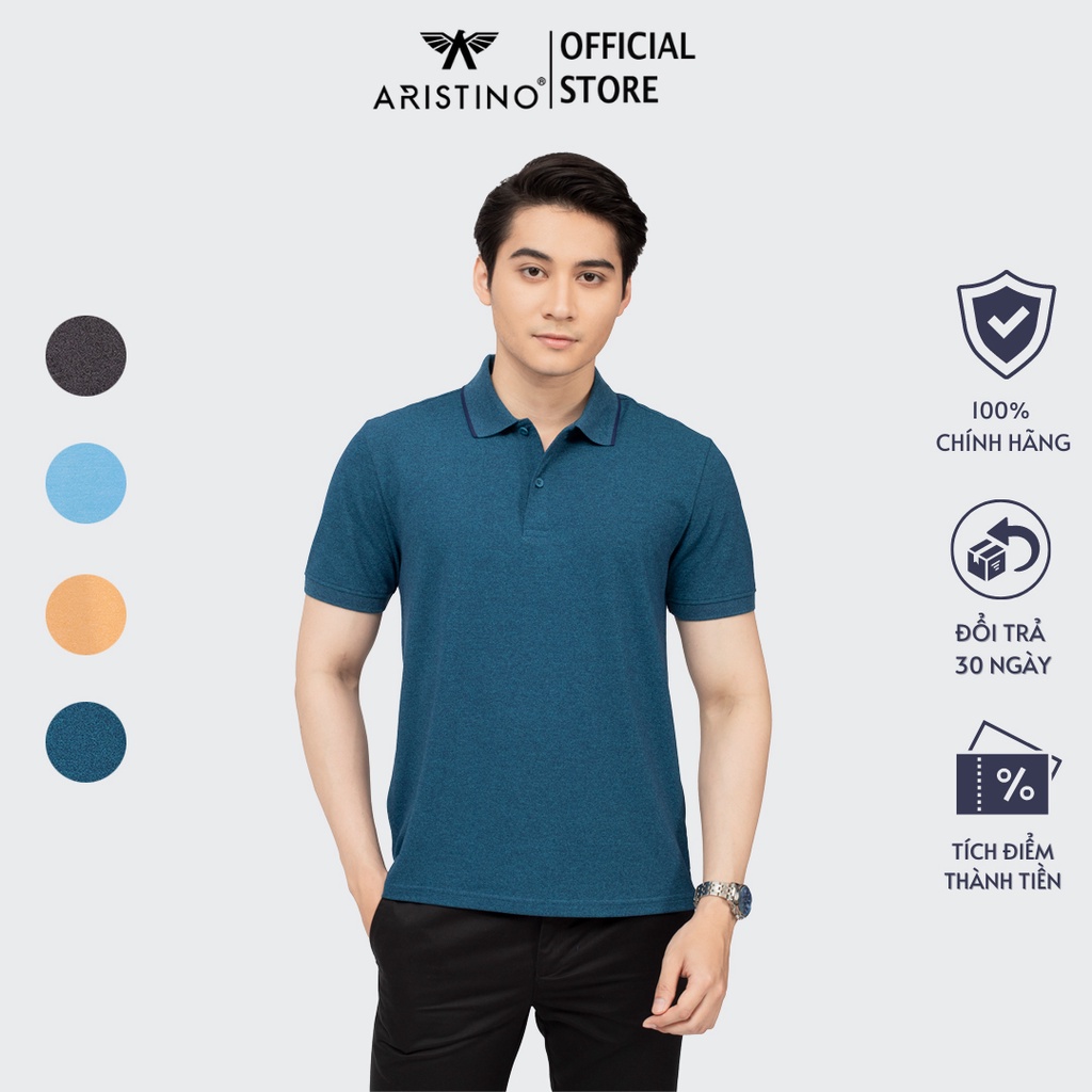 Áo polo nam ngắn tay ARISTINO thiết kế đơn giản tinh tế, chất mềm mại, thoáng khí -  APS051S2