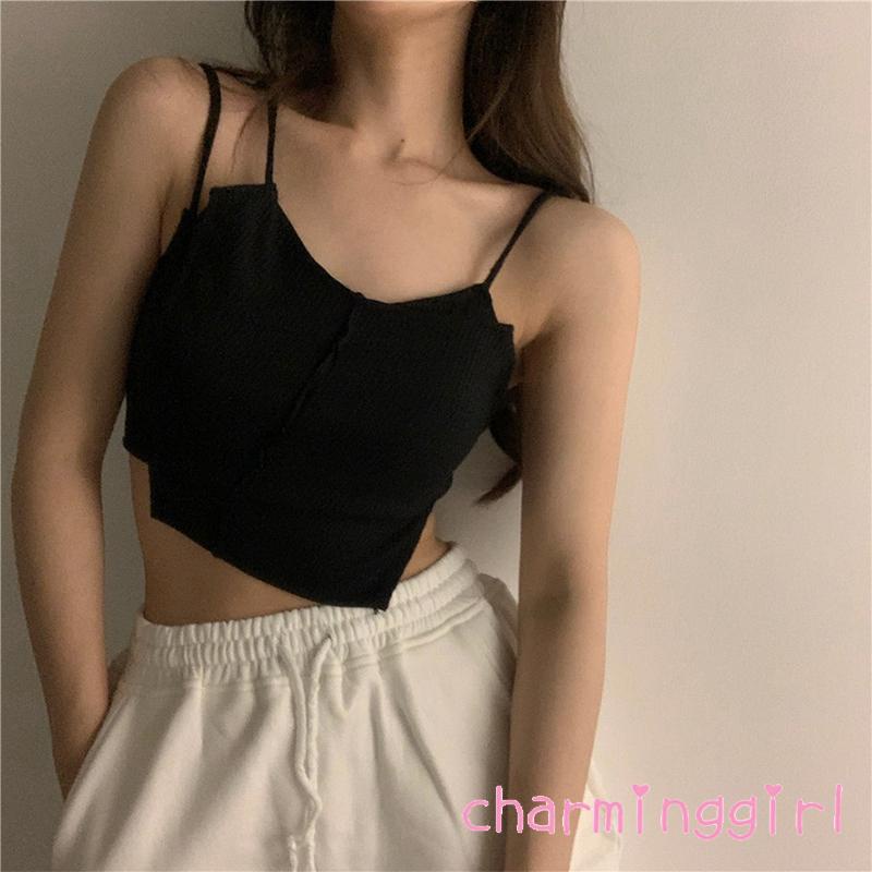 Áo hai dây dệt kim màu sắc thời trang cho nữ