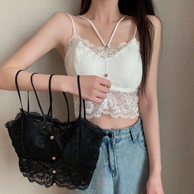 Áo bra ren phối nút 4 dây