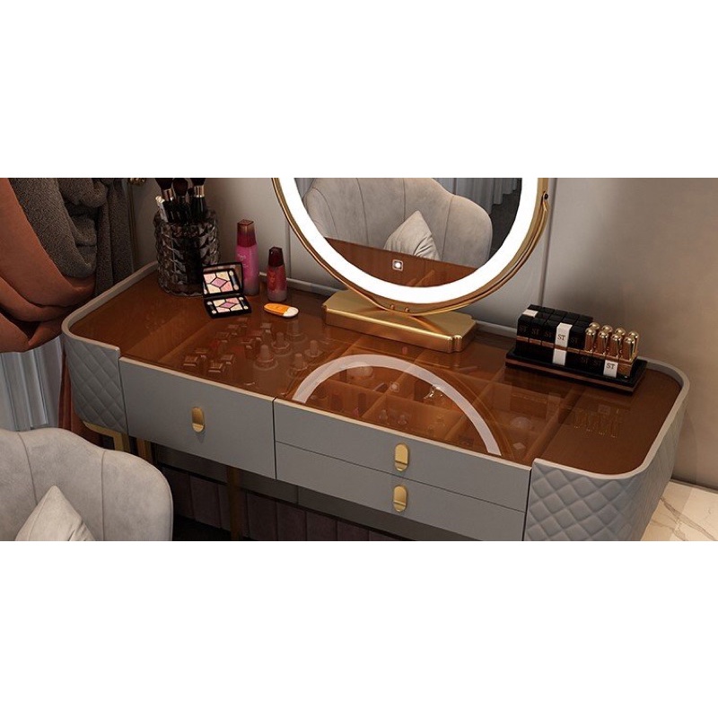 Bàn phấn nhập khẩu gương led 3 màu, gắn sạc Usb tiện lợi và hiện đại BP803