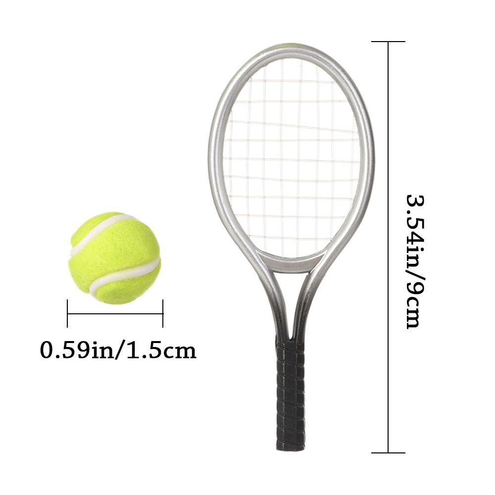 1 Bộ Vợt Đánh Tennis Mini Tỉ Lệ 1 / 6 1 / 12 Cho Nhà Búp Bê