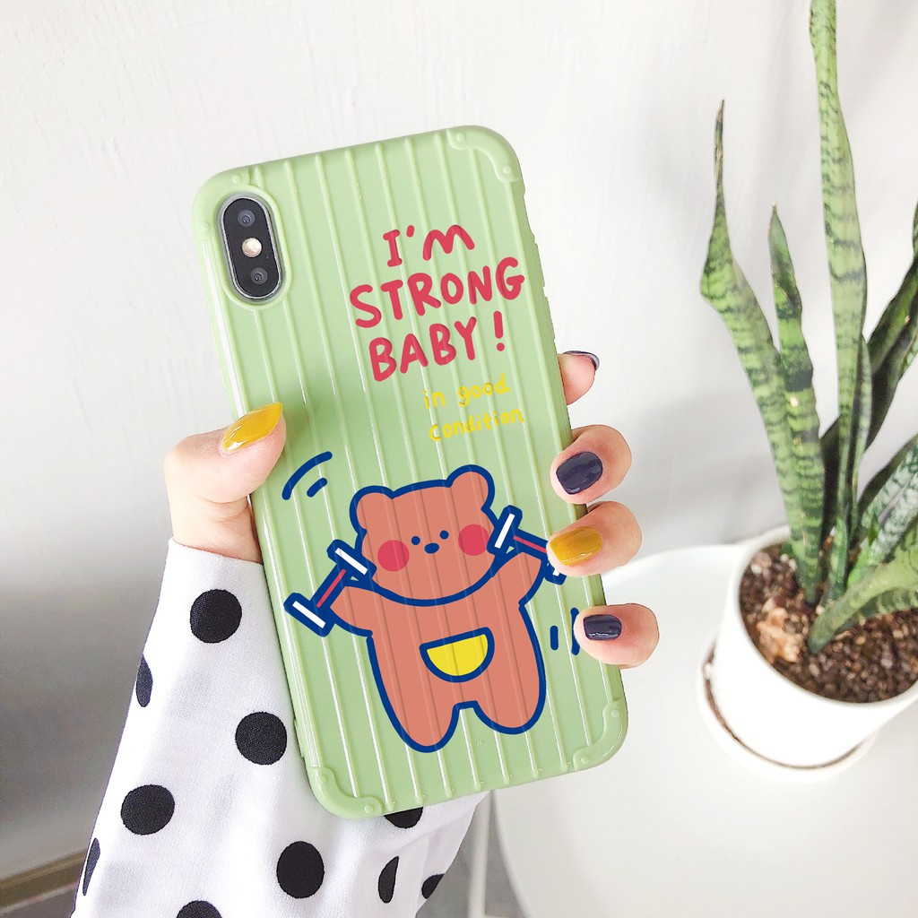 Ốp lưng iphone Gấu tập tạ sọc 3D chống va đập 5/5s/6/6plus/6s/6splus/7/7plus/8/8plus/x/xs/11/12/pro/max/plus/promax | BigBuy360 - bigbuy360.vn