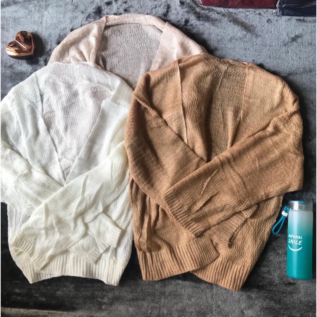 Áo Khoác Cardigan Nữ Len Mỏng. Đủ 3 màu  - KD