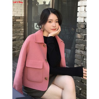 Áo khoác dạ dáng ngắn form rộng