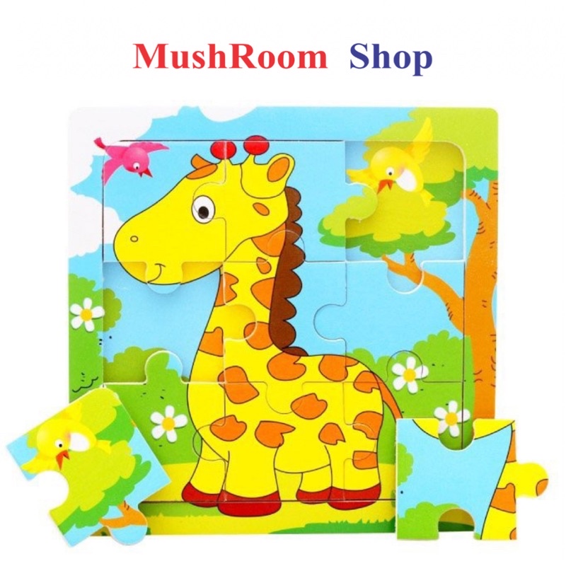 Tranh Ghép Hình MushRoom Shop Nhiều Mảnh Ghép Gỗ Cho Bé