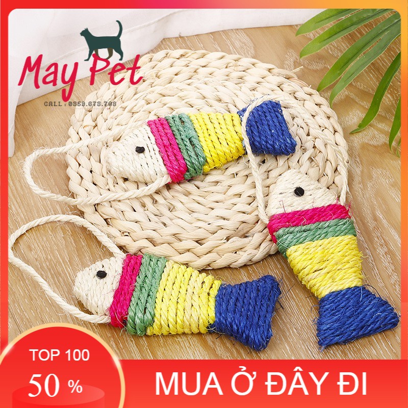 Bàn cào móng cá thừng cho mèo-Đồ chơi cá cho thú cưng - May Pet