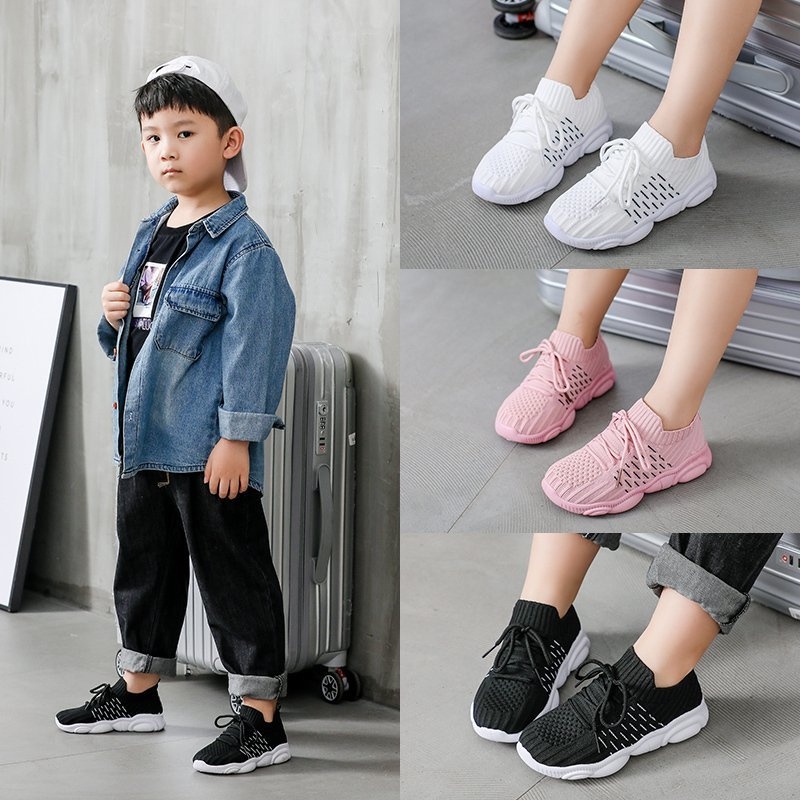 Giày Thể Thao Phối Lưới Thoáng Khí Mềm Mại Cho Bé Giày thể thao in chữ chống trượt thời trang cho bé