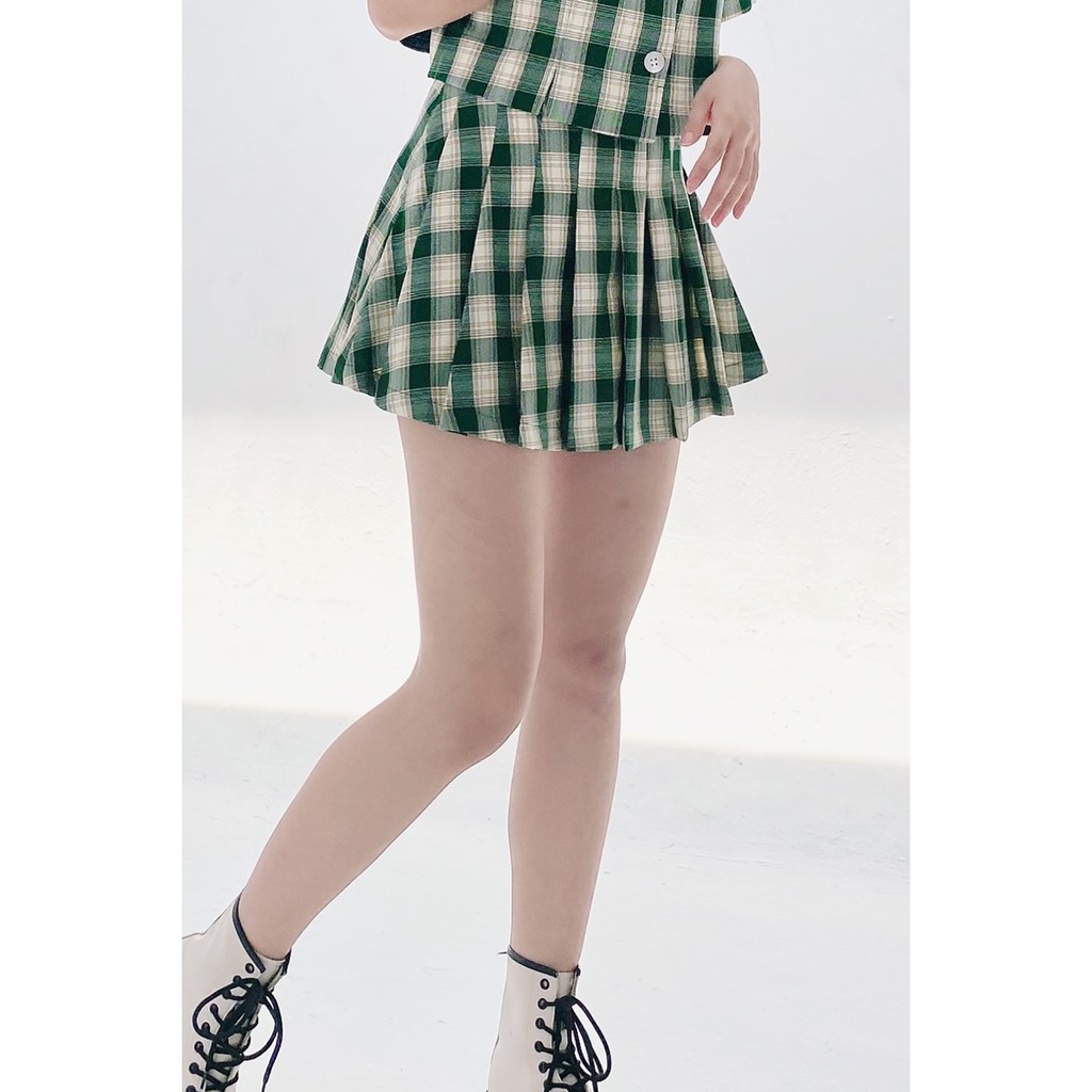 Chân váy chữ A ngắn xòe xếp ly kẻ caro JXW0353 - 92WEAR | BigBuy360 - bigbuy360.vn