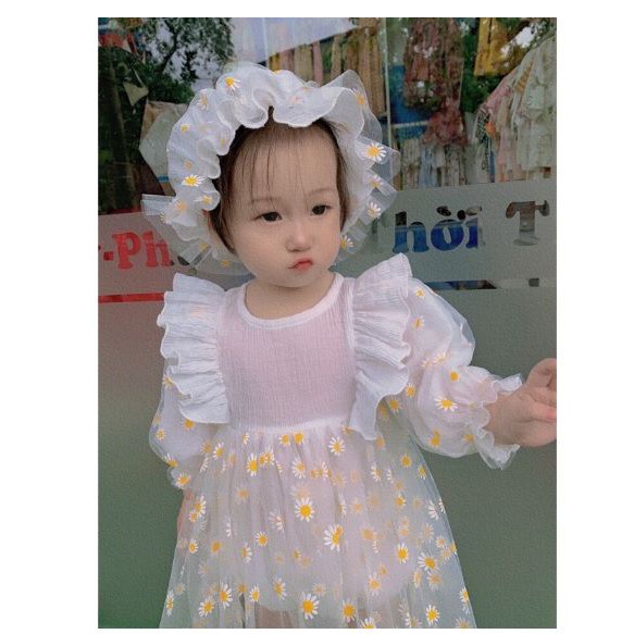 Set 3 chi tiết body hoa cúc cho bé