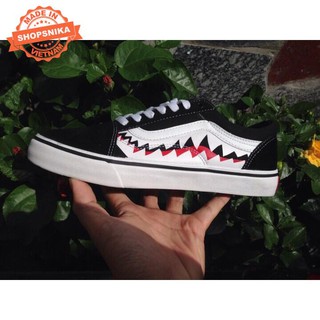 Giày old skool cá mập đen trắng nam nữ ⚡giá rẻ⚡
