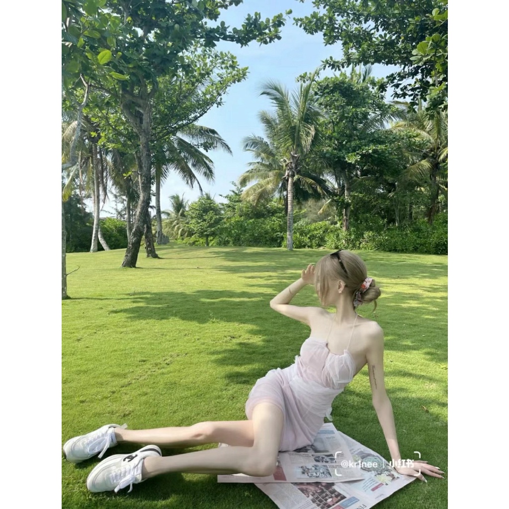 Giày Thể Thao Bằng Vải Da Lộn Màu Trắng Và Đen Không Hộp