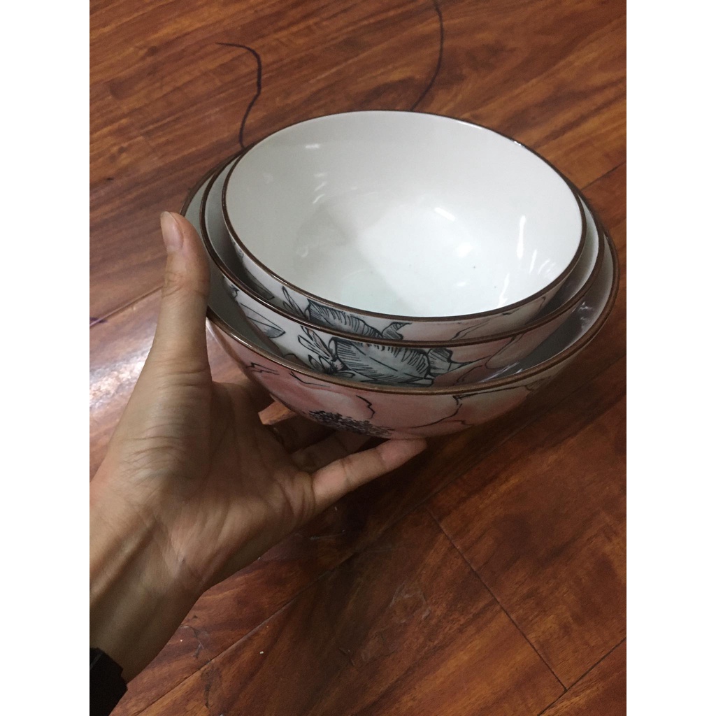 Bát tô bát tràng hoa đỏ     bát đĩa sứ -bộ bát tràng cao cấp NG SĂN SALE