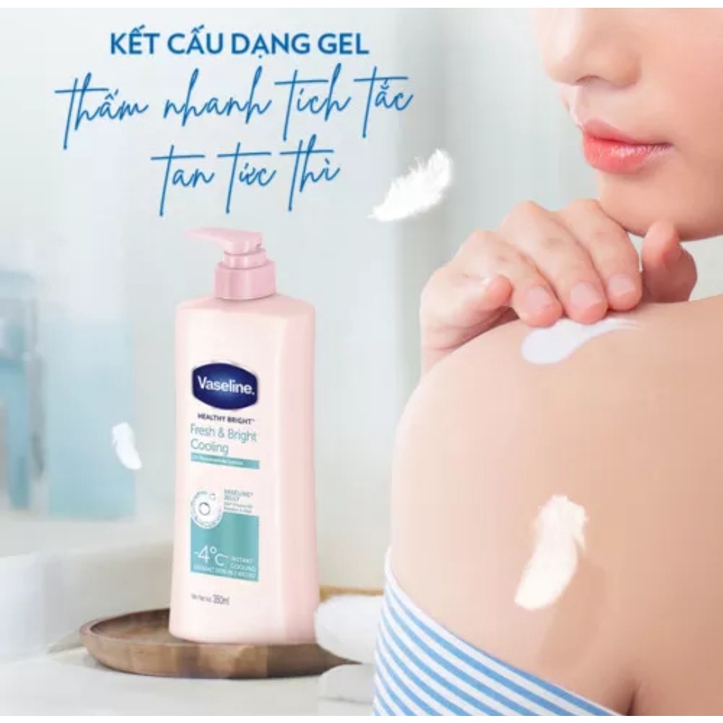 Gel Dưỡng Thể Vaseline Fresh & Bright Cooling Dưỡng Sáng Mát Lạnh 350ml