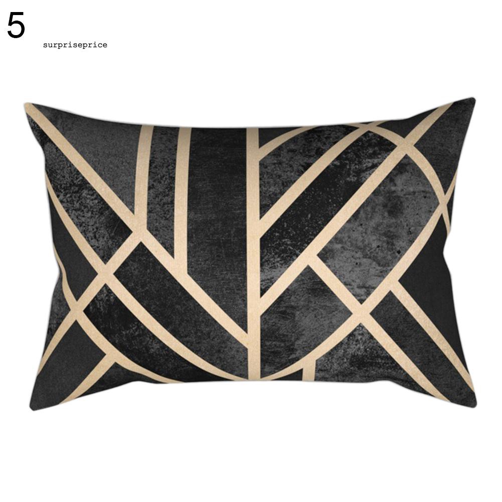 Áo gối khổ chữ nhật 30cm x 50cm in họa tiết cách điệu trang nhã