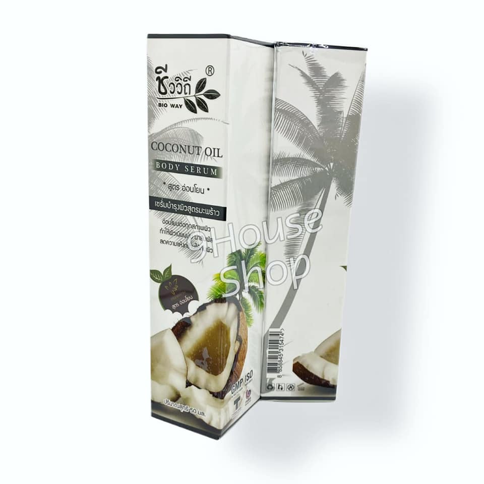 01 Serum Dưỡng Thể Phục Hồi Da Dầu Dừa Coconut Oil Body Serum Bio Way Thái Lan 50ml