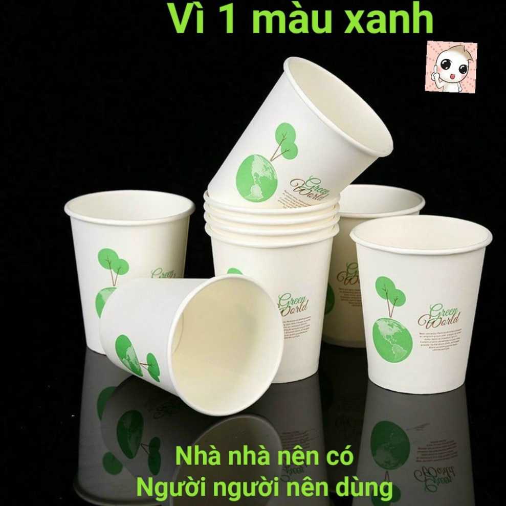 Cốc giấyFREESHIPLy giấy Chịu Nhiệt Dùng 1 Lần,An Toàn Sức Khoẻ,Thân Thiện Môi Trường, gói 50 cái 250ml không nắp