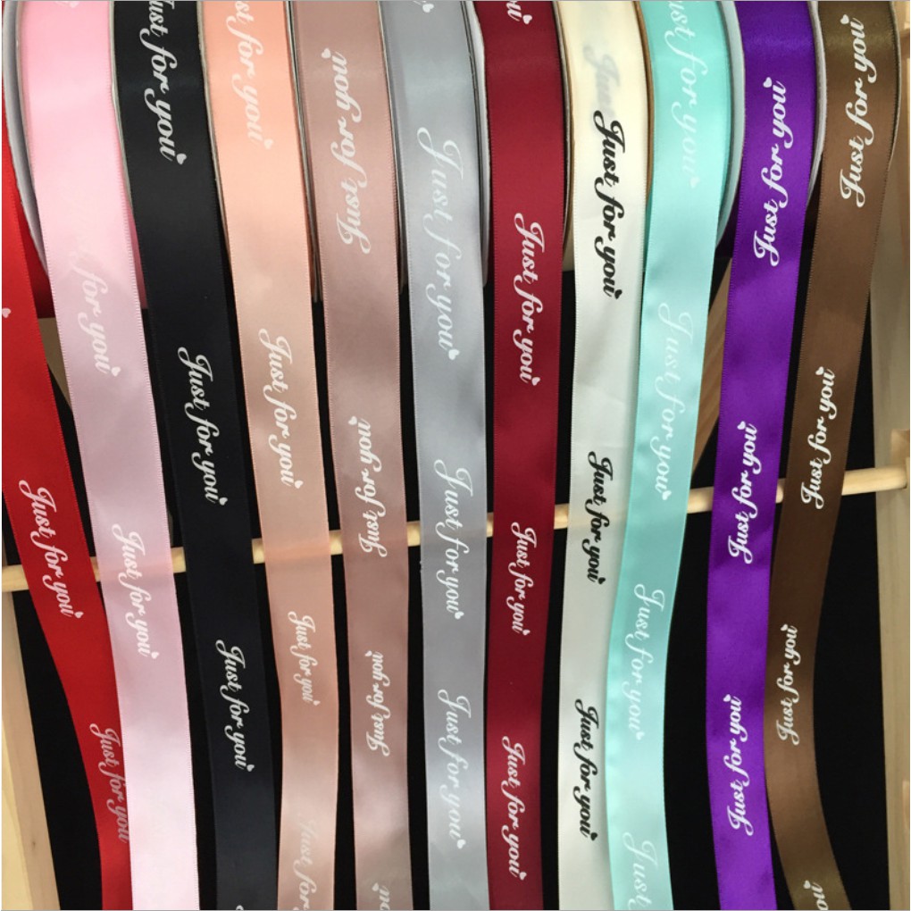 Cuộn dây ruy băng in chữ Just For You bằng satin dài 10m 25mm dùng trang trí gói quà