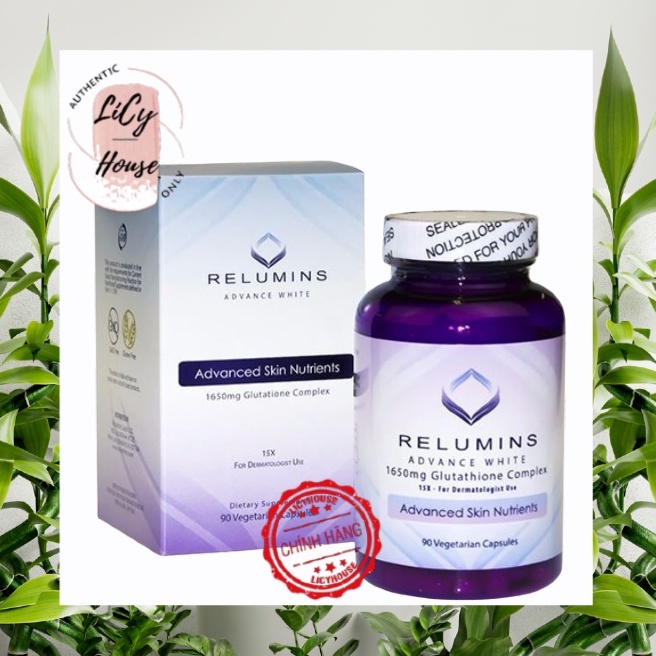Viên Uống Trắng Da Relumins Advanced Skin Nutrients 1650mg Hộp 90 viên chính hãng Mỹ - licy house