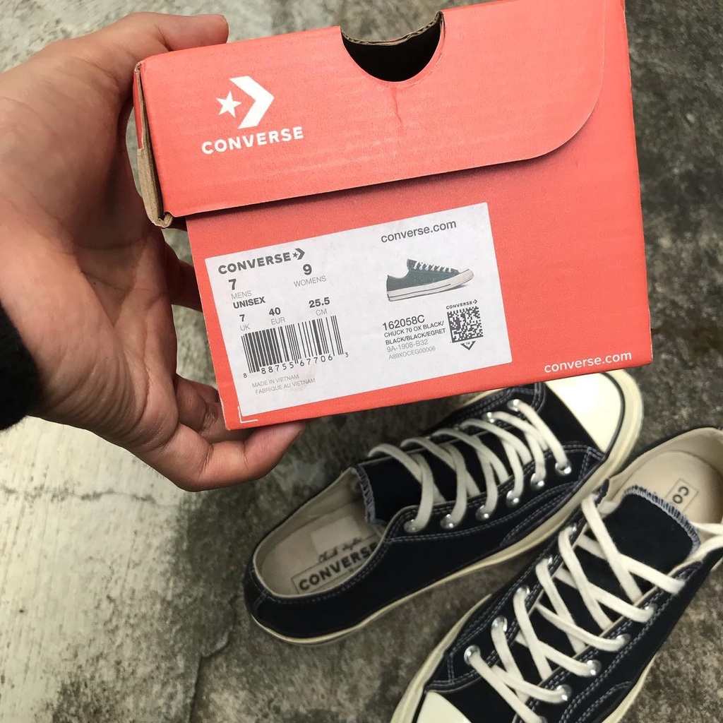 Giày Sneaker Đi Học Đi Chơi Nam Nữ Cổ Thấp CV 1970s, Giày Ulzzang Nữ Đế Bánh Mì Converse 1970s Đen Trắng Giá Rẻ G01