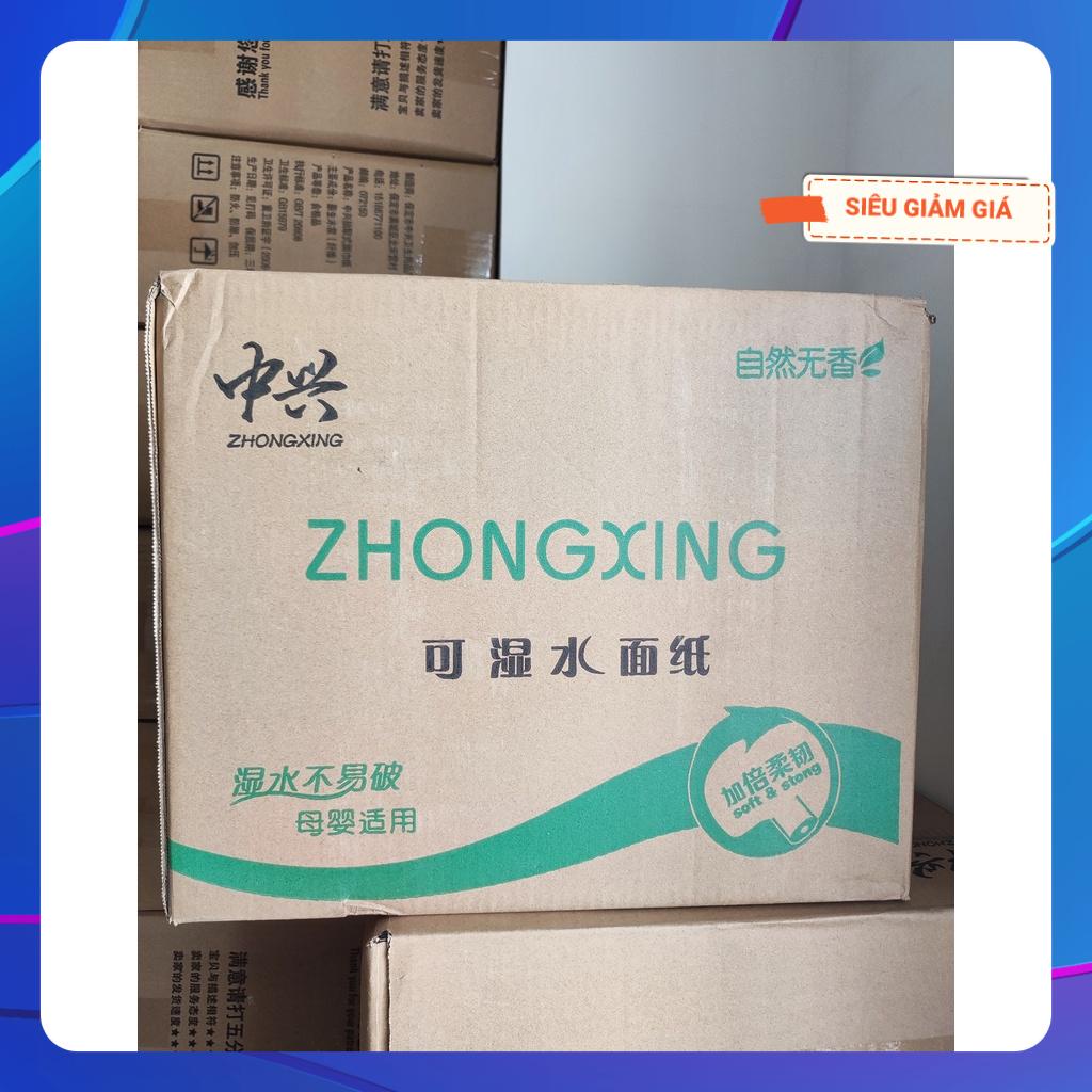 Thùng (20 gói) khăn giấy lụa, giấy ăn 5 lớp Tissua Zhongxing mềm, mịn, dai (hàng cao cấp)