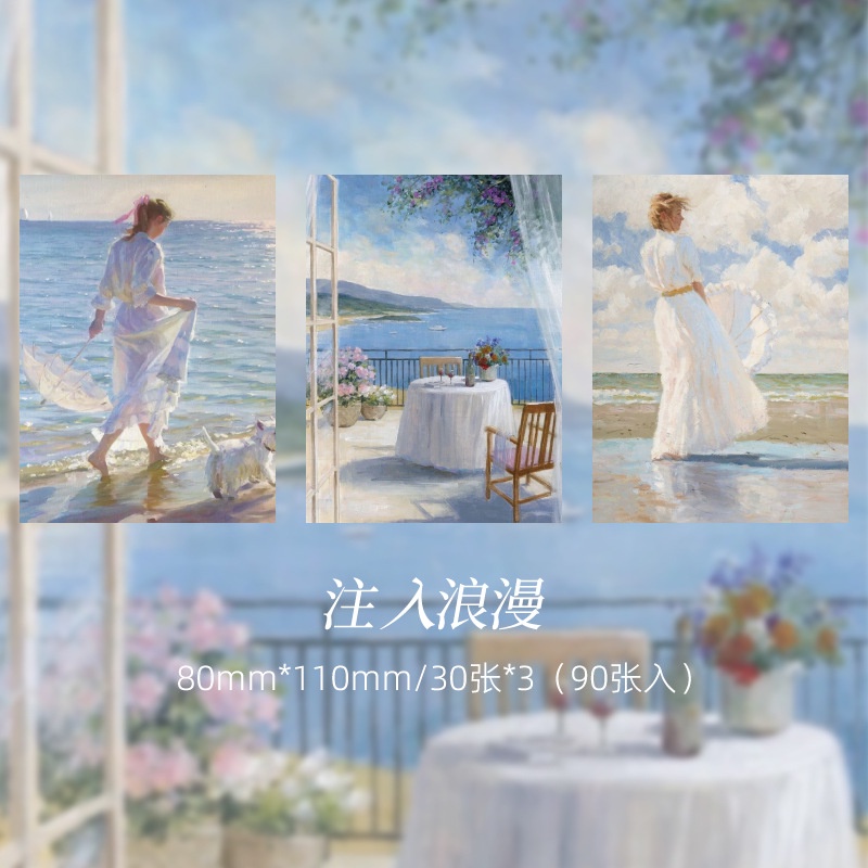 Set 90 Giấy Ghi Chú Họa Tiết Tranh Sơn Dầu Độc Đáo Tiện Dụng